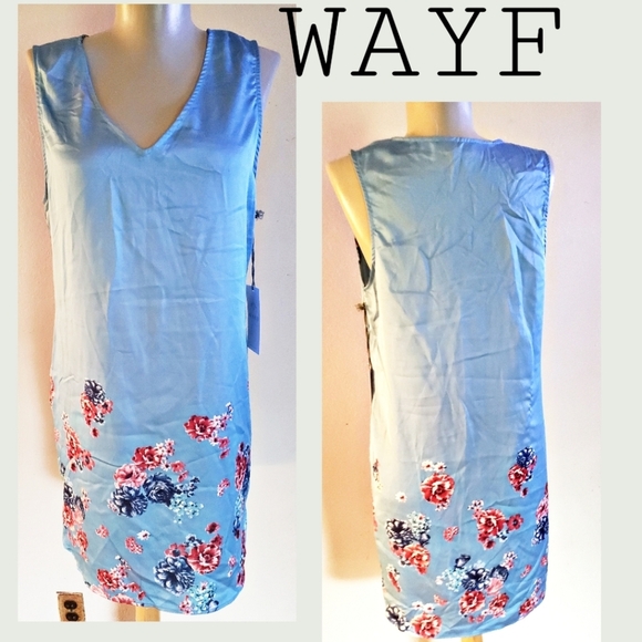 Wayf Dresses & Skirts - WAYF blue floral sleeveless dress. Sz Sm